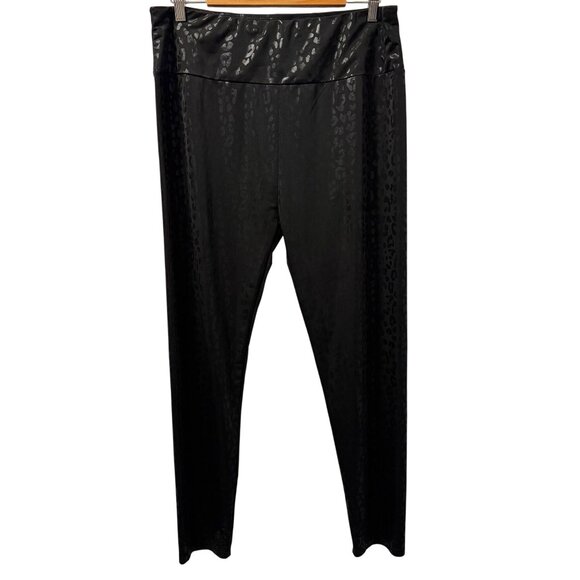 Shirley Legging Sz 3XL Black Leopard Print Leggings Polyester & Spandex - Picture 1 of 12